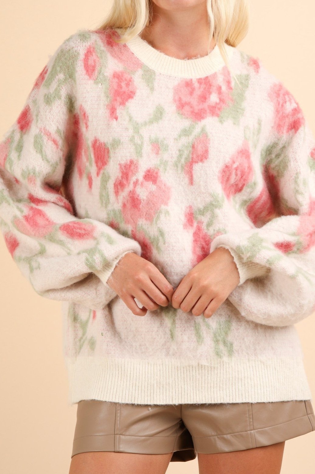 Penelope Fuzzy Floral Sweater