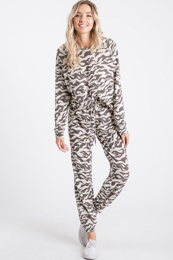 Tayshia Animal Print French Terry Sweatpants