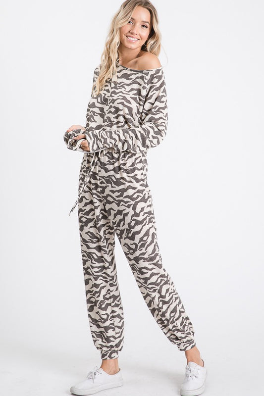 Tayshia Animal Print French Terry Sweatpants