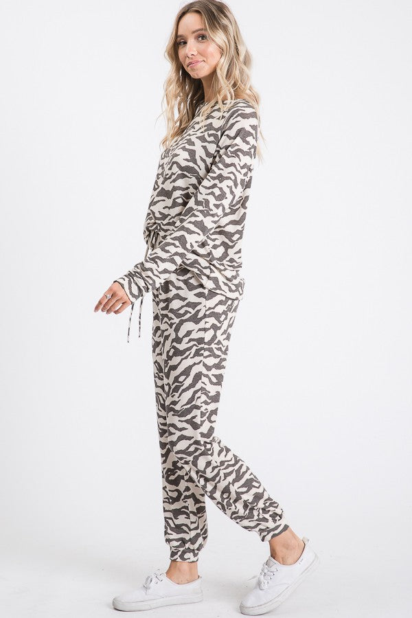 Tayshia Animal Print French Terry Sweatpants