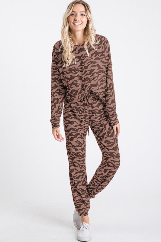 Tayshia Animal Print French Terry Sweatpants