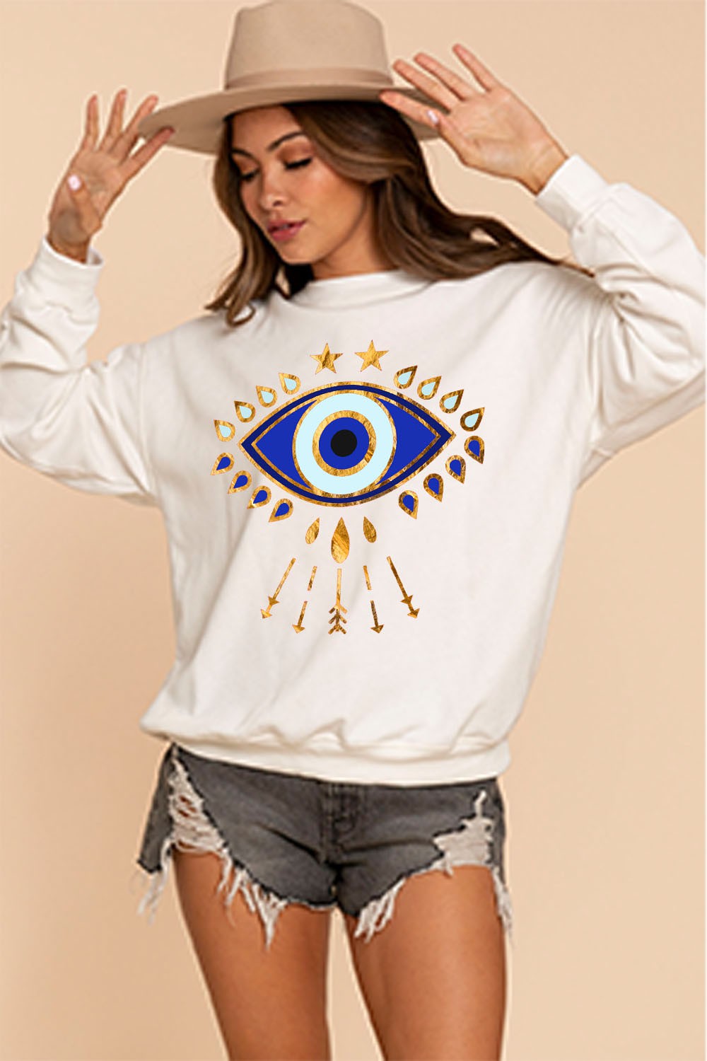 One Evil Eyes Printed French Terry Sweatshirts