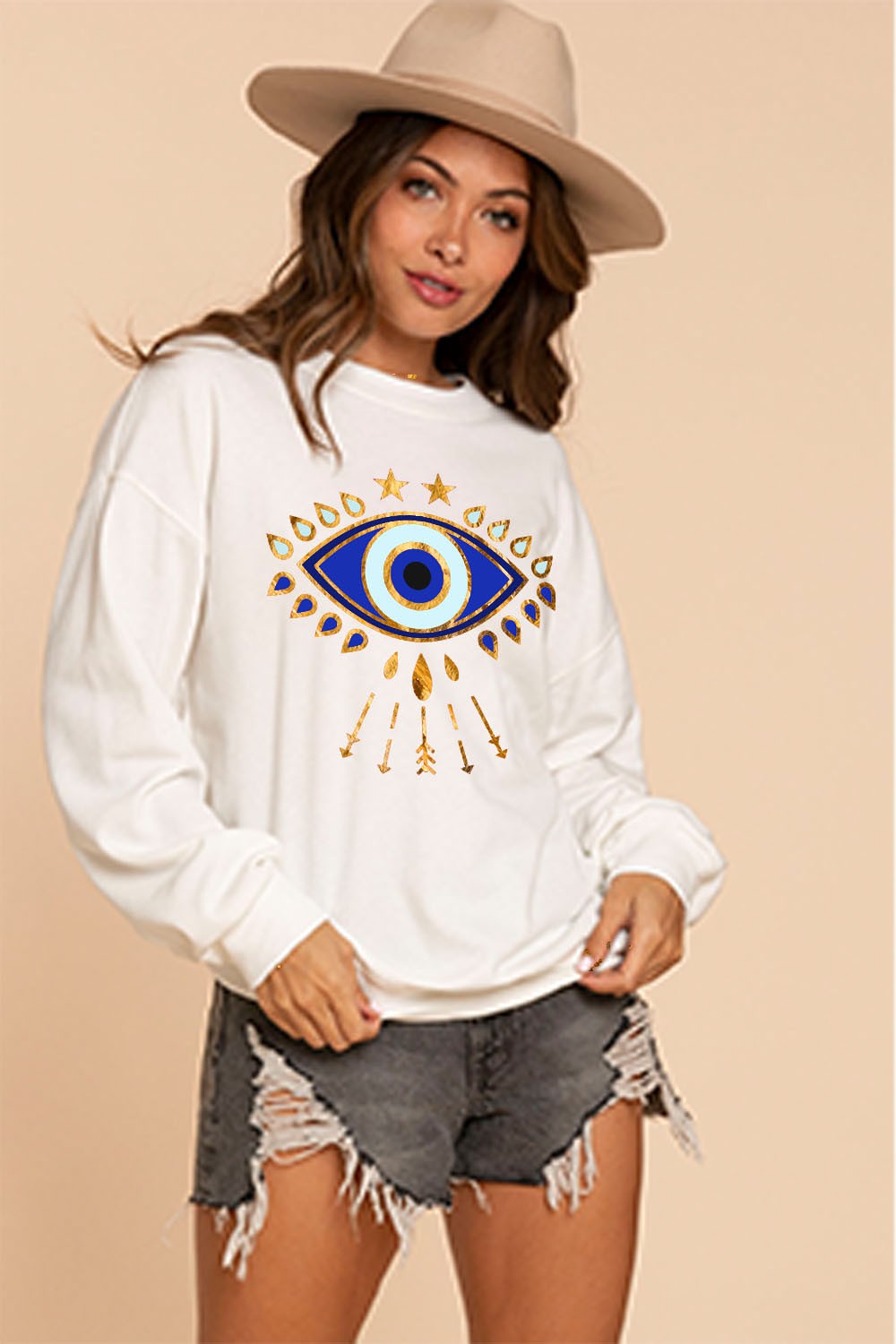 One Evil Eyes Printed French Terry Sweatshirts