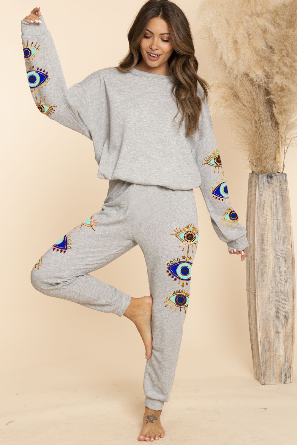 Evil Eyes Printed French Terry Sweatshirts