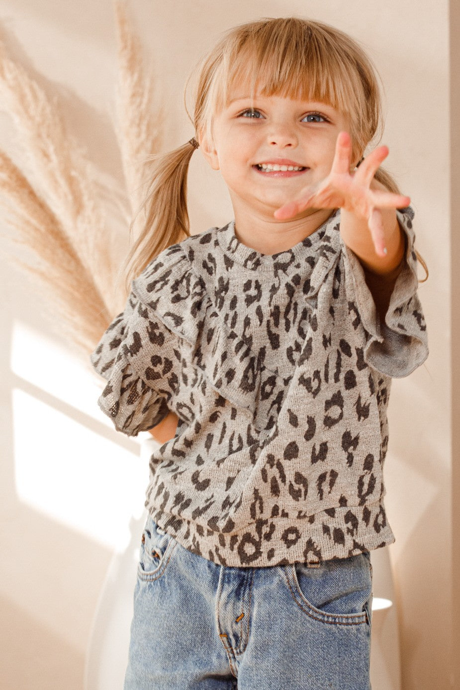 Oddi Leopard Ruffle Top