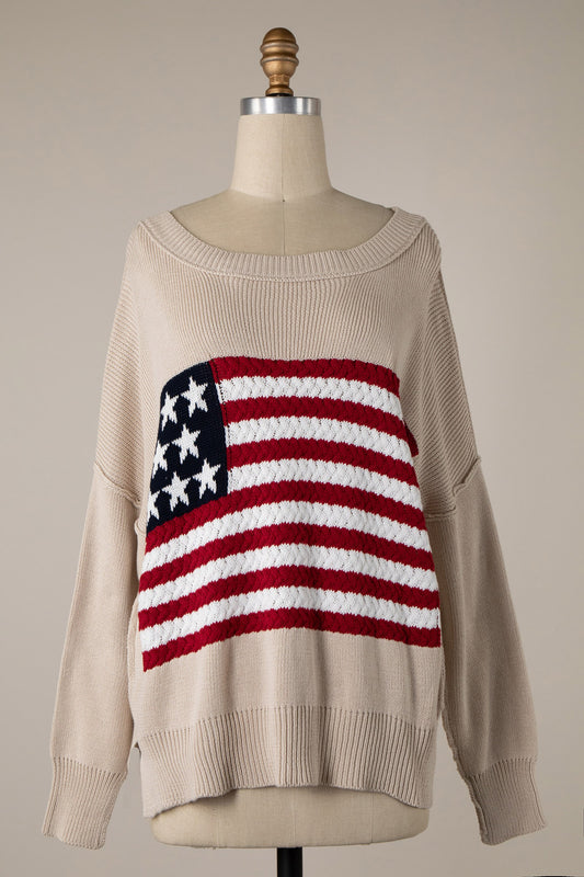 Elize American Flag Sweater