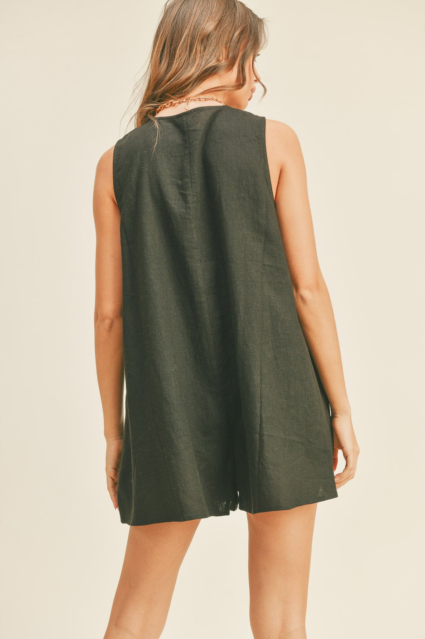 Linen Button Down  Romper