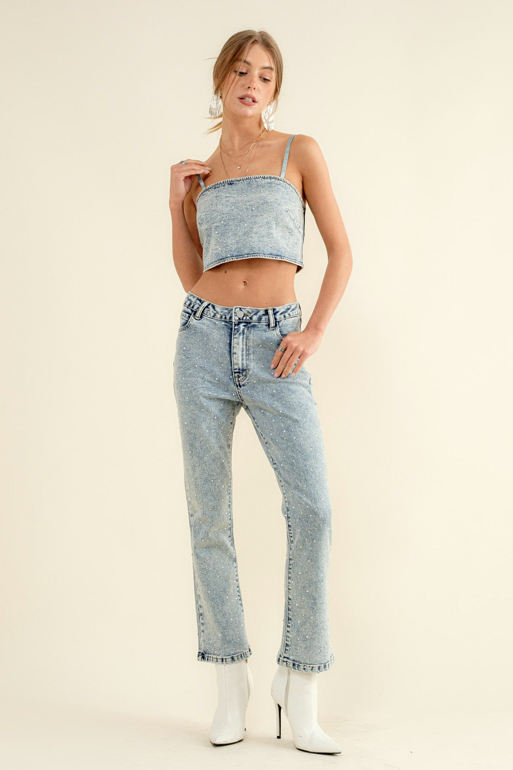 Rhinestone Denim Jean