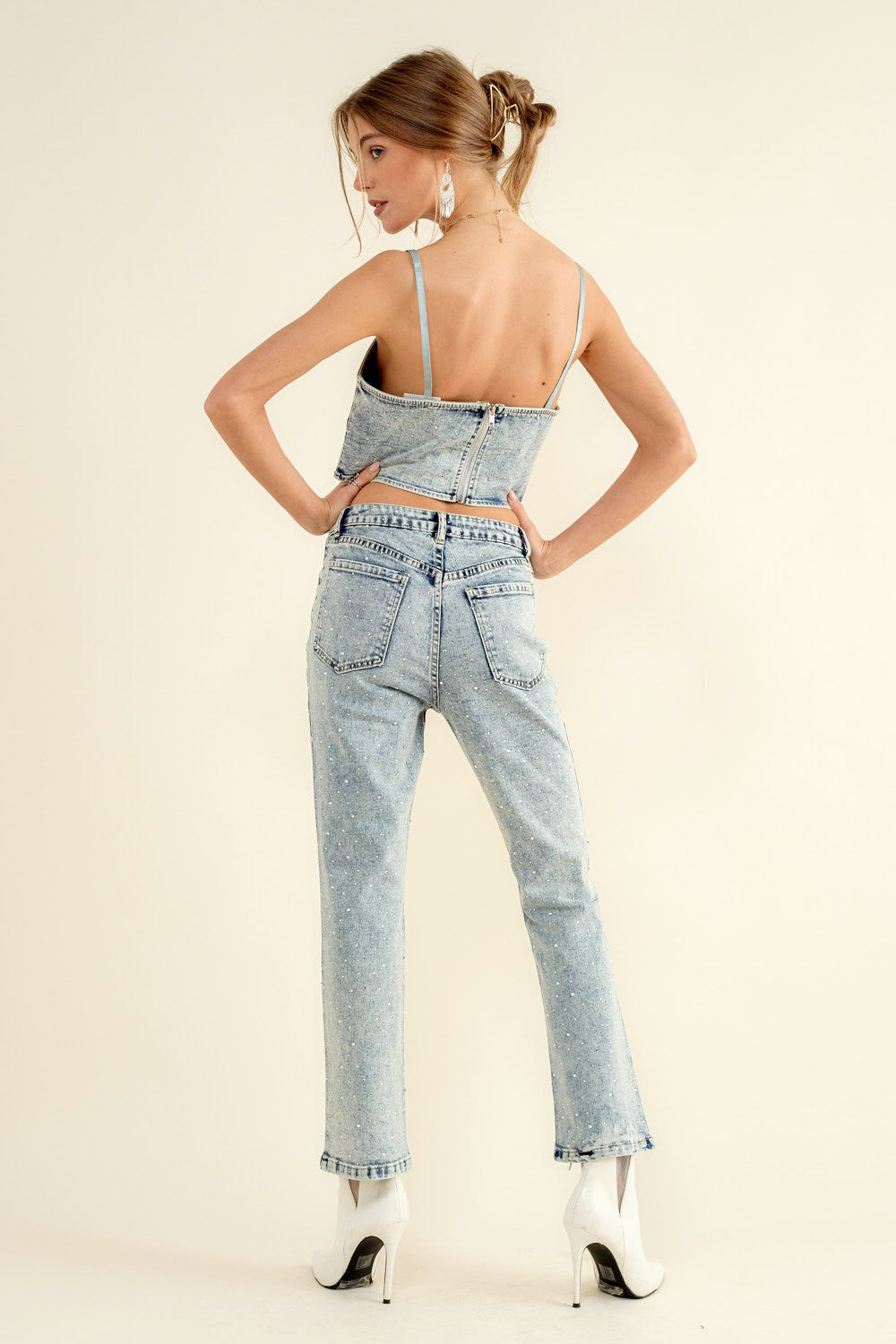 Rhinestone Denim Jean