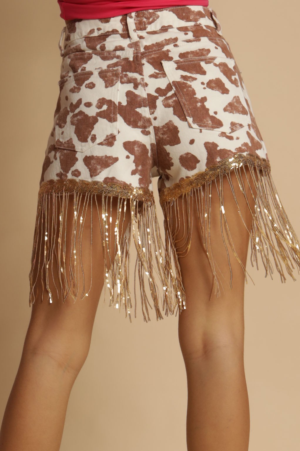 Wild Glam Fringe Denim Shorts