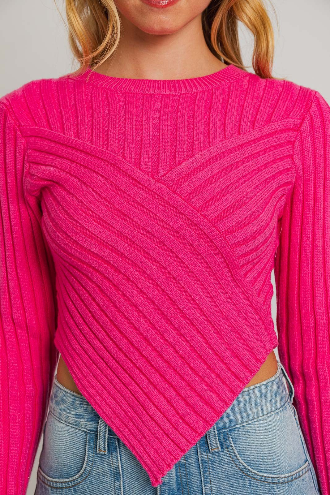 Kimberlee Cross over detailed sweater top