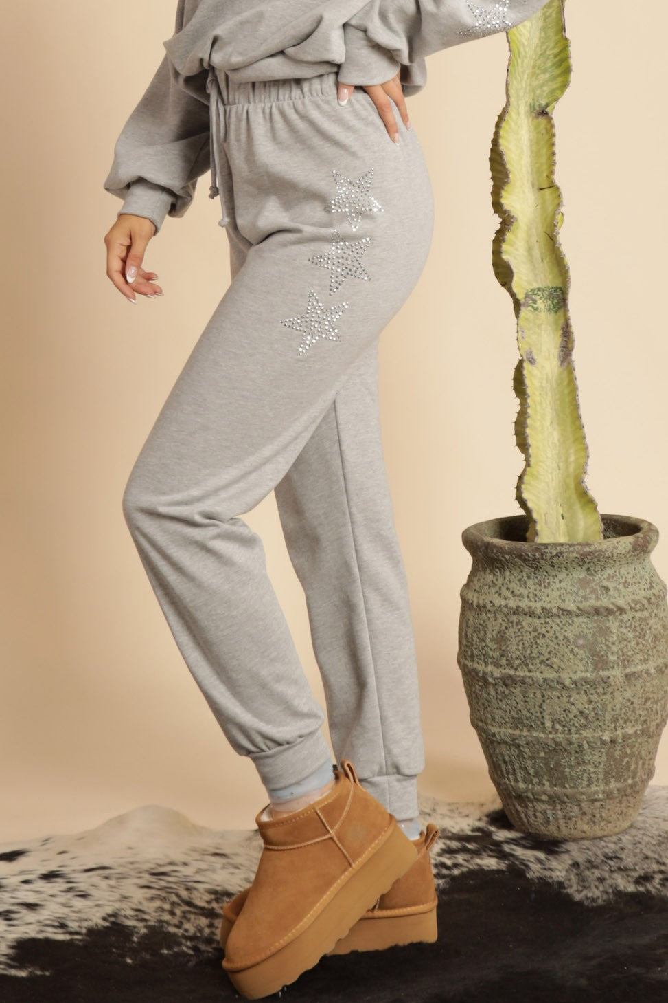 Star Stud Embellished Sweatpants