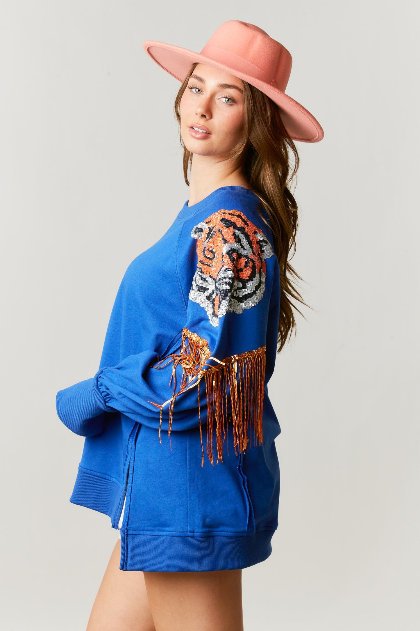 Kira Tiger Sequin Patch Sweatshirts