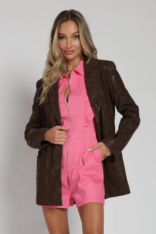 Bridget Faux Leather Blazer