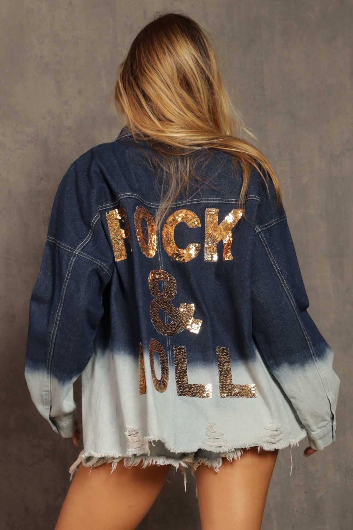 Ryleigh Dip Dye Rock and Roll Denim Jacket