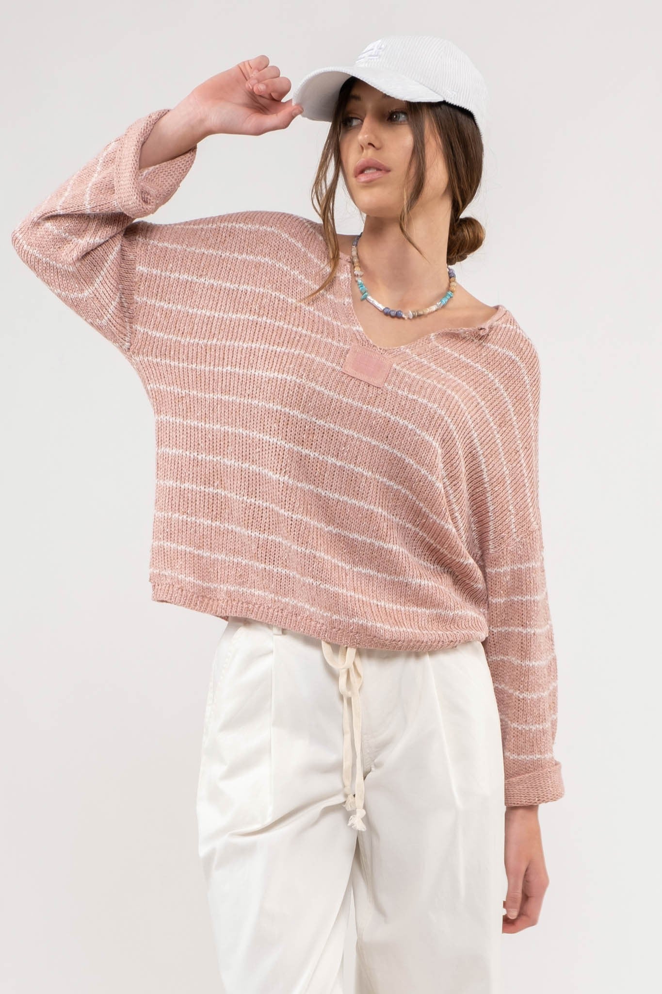 Living Free Striped Knit Top