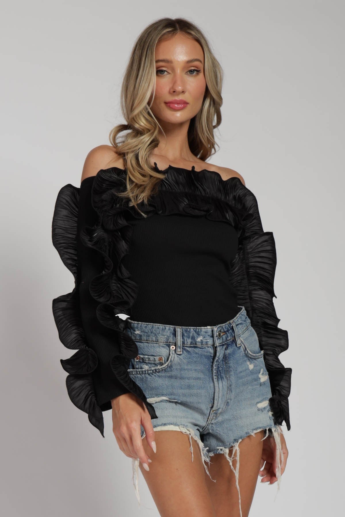 Rachael Double Ruffle Off Shoulder Top