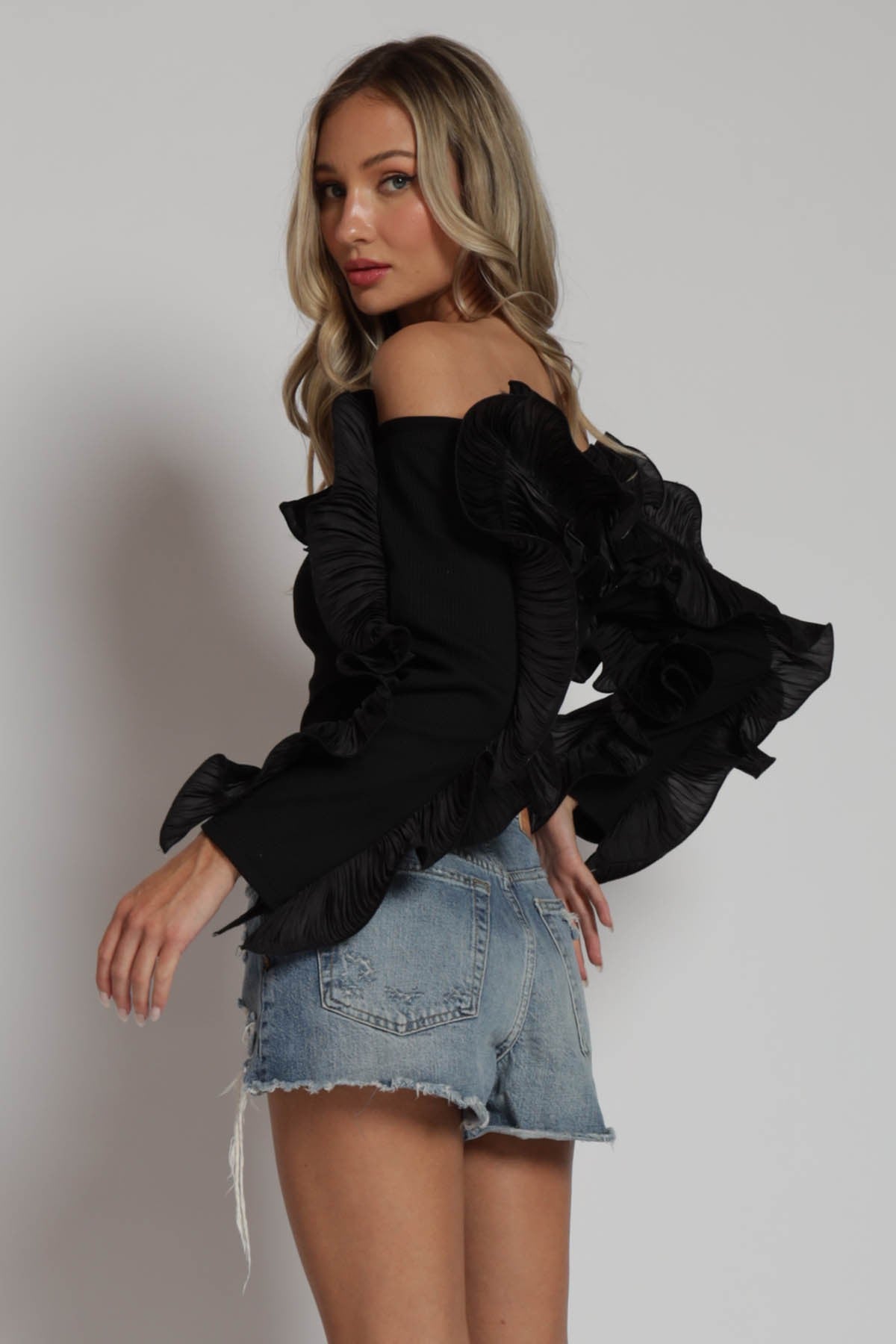 Rachael Double Ruffle Off Shoulder Top