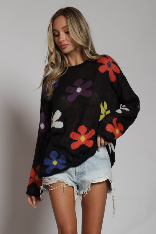 Flower all over knit Sweater