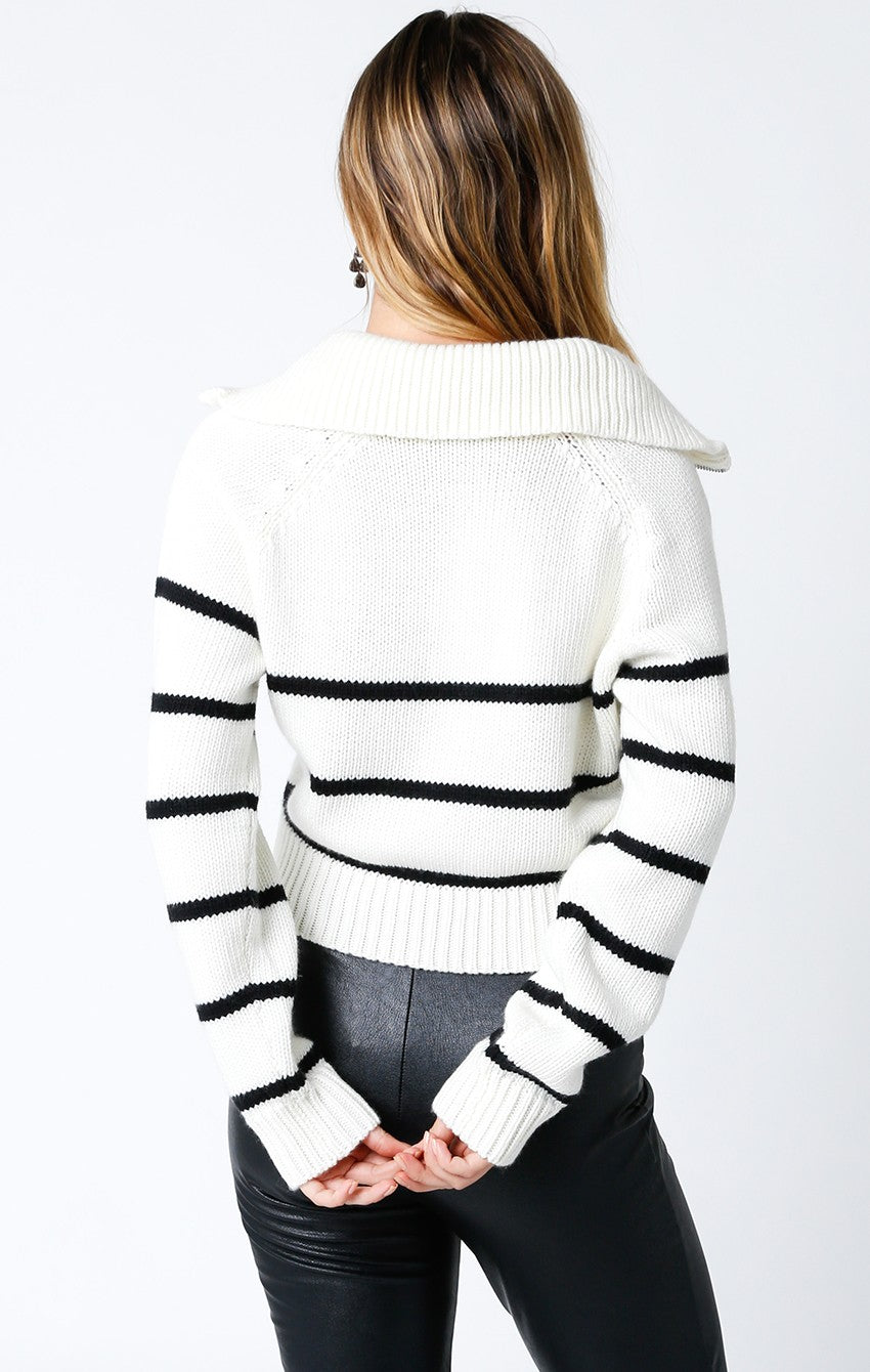 Front Zipper Knit Sweater