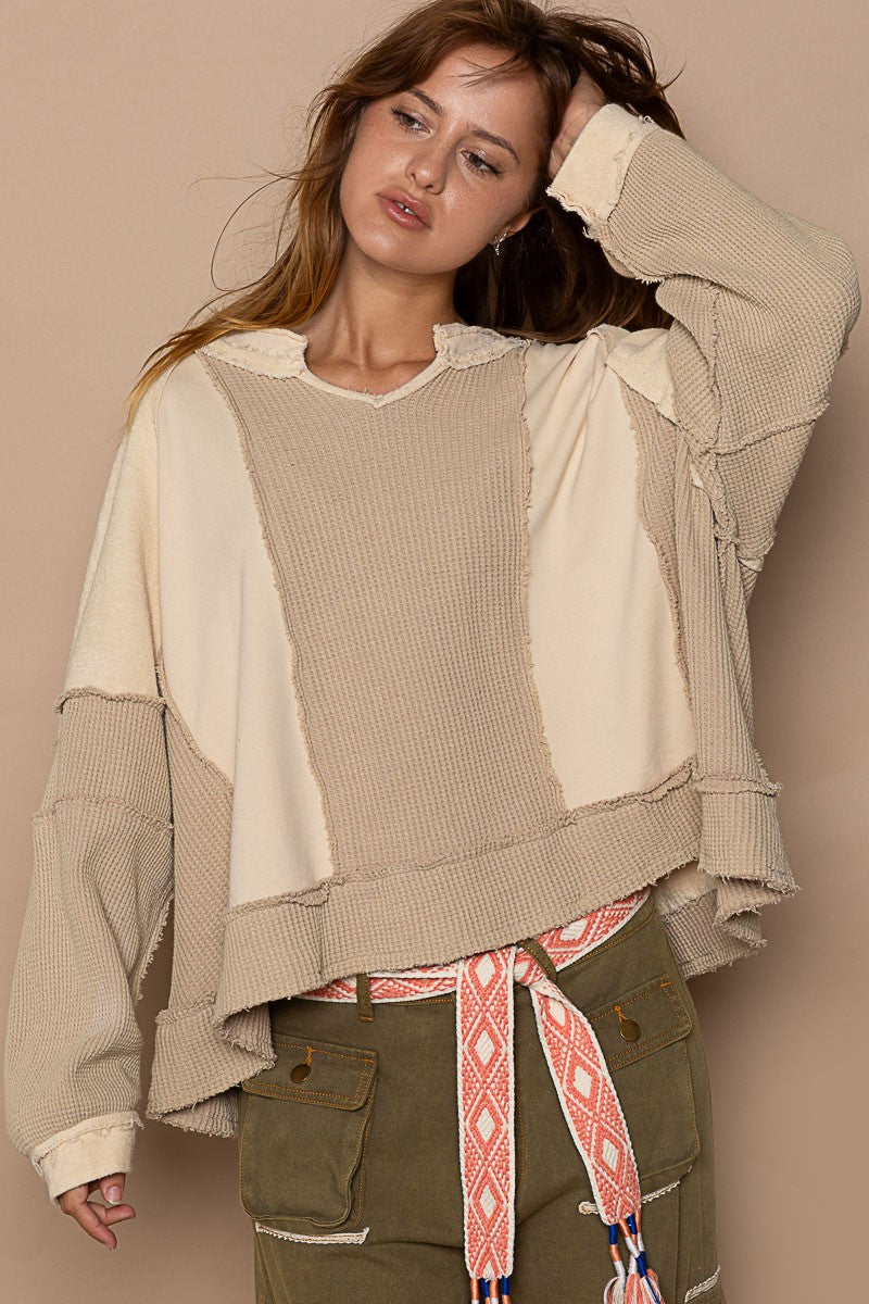 Julietta Thread Contrast Oversized  Sweatshirts