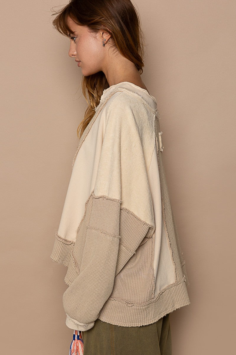 Julietta Thread Contrast Oversized  Sweatshirts