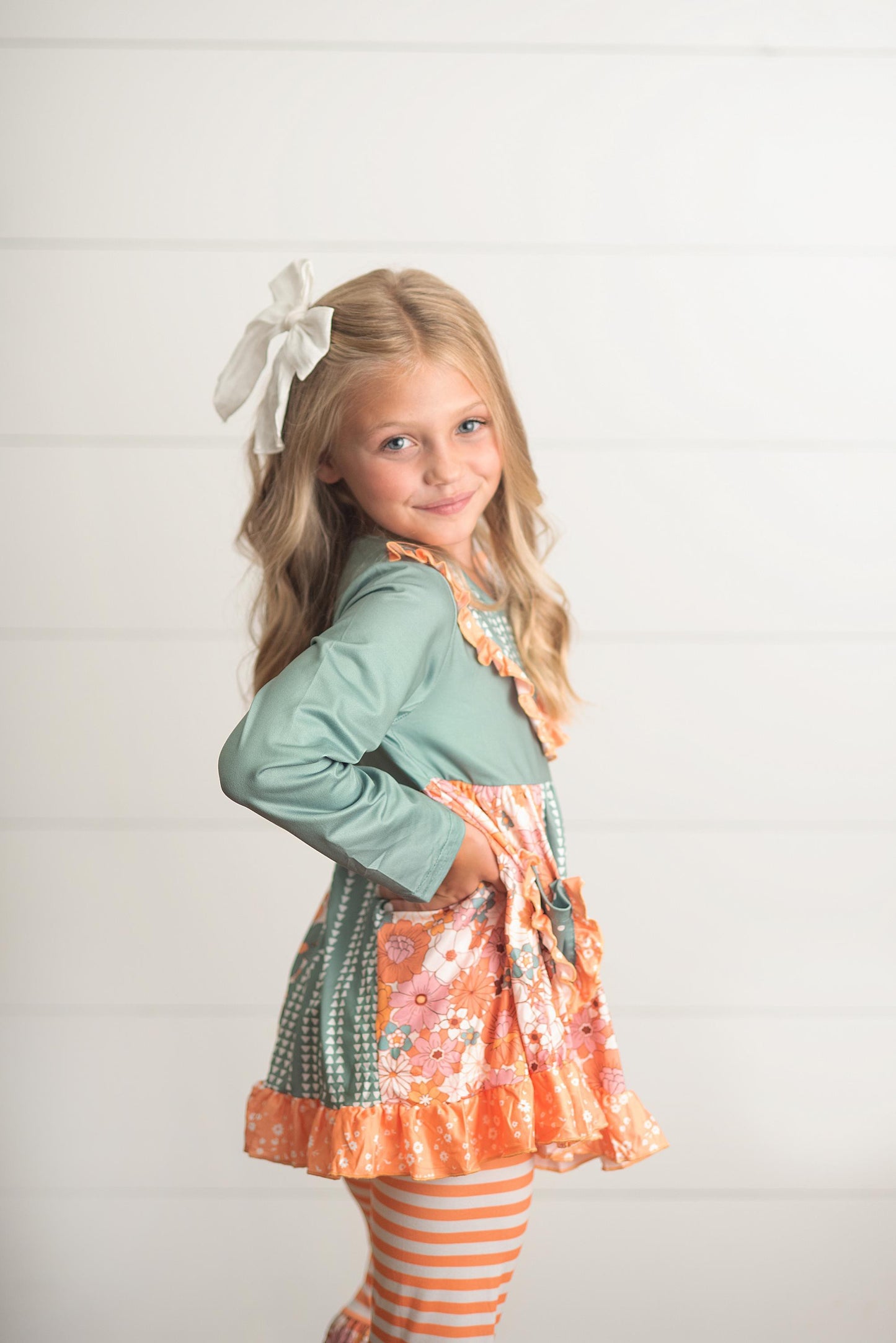 Girls Floral Ruffle Top and Pant Sets