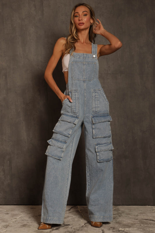 Delta Cargo denim jumpsuit