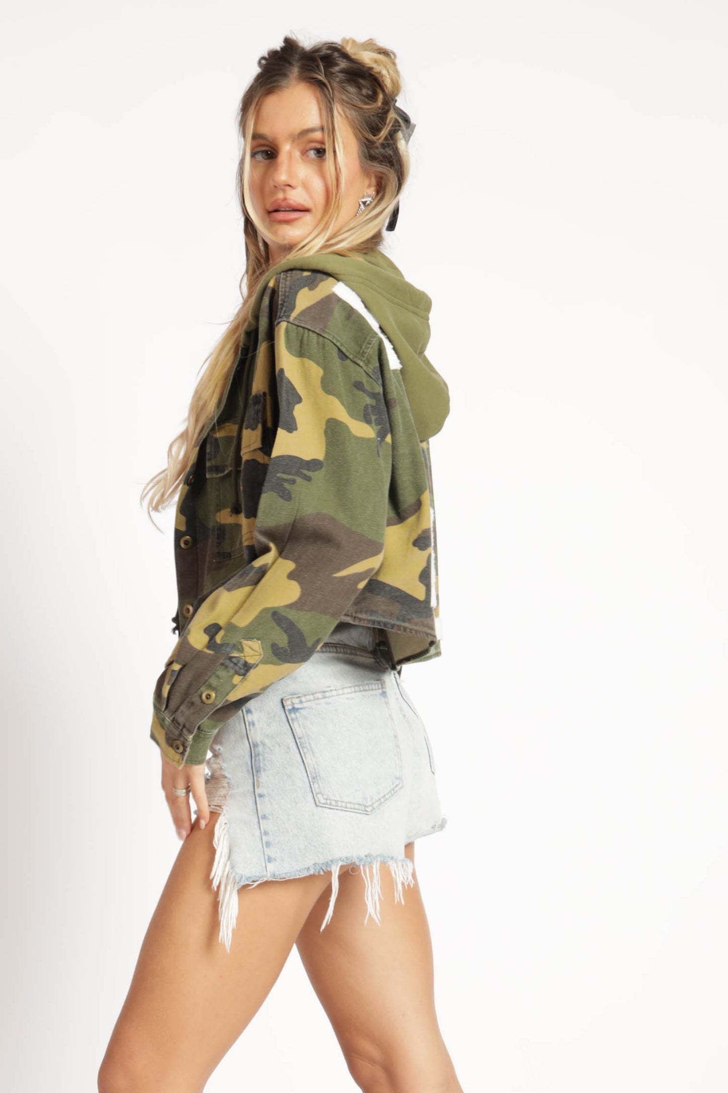 Rock and Roll Karlah Camo Hooded Jacket