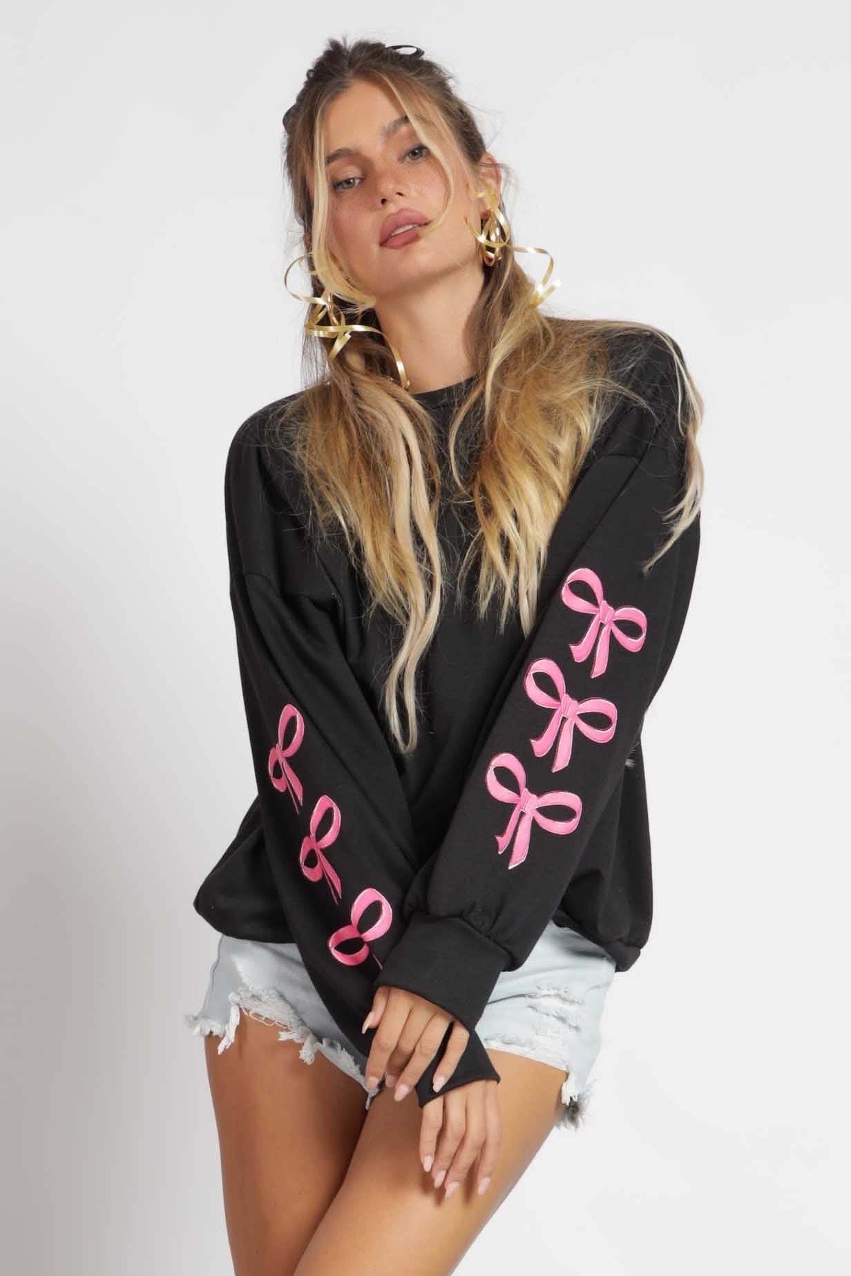 Cosette Bow Printed Sweatshirts