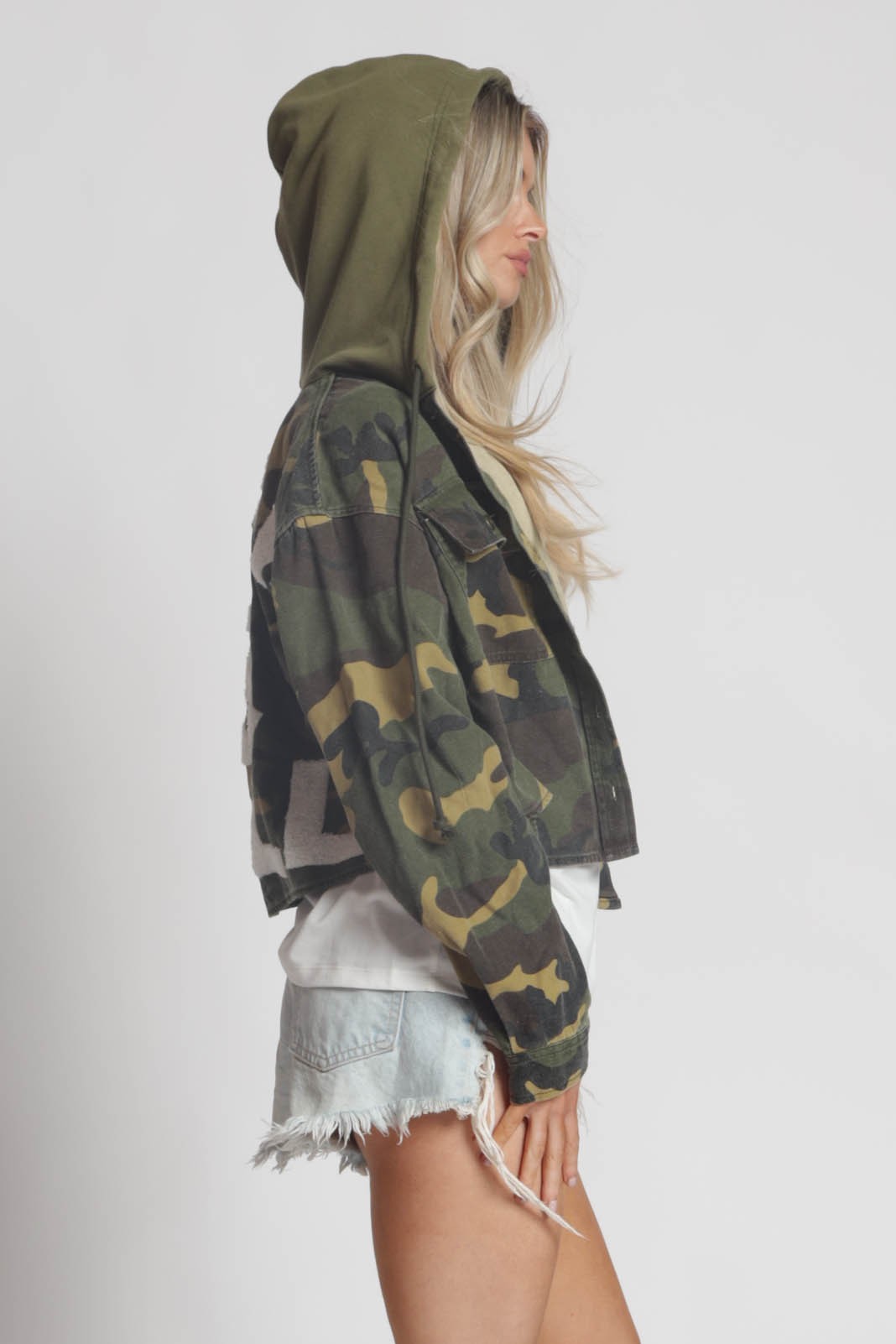 Rock and Roll Karlah Camo Hooded Jacket