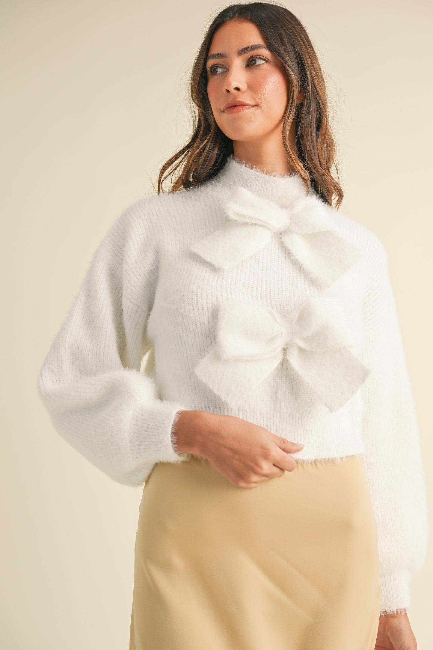 Sophia Bow Soft Knit Sweater