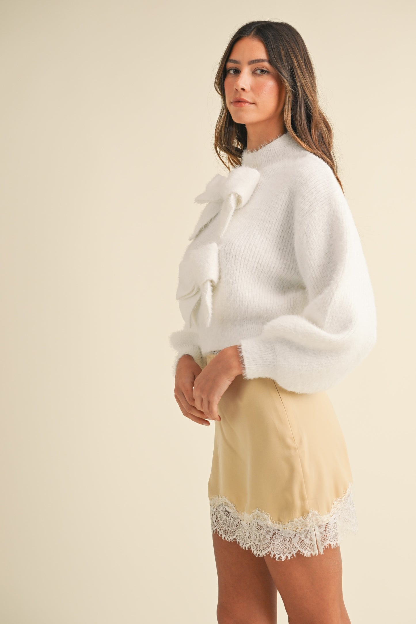 Sophia Bow Soft Knit Sweater