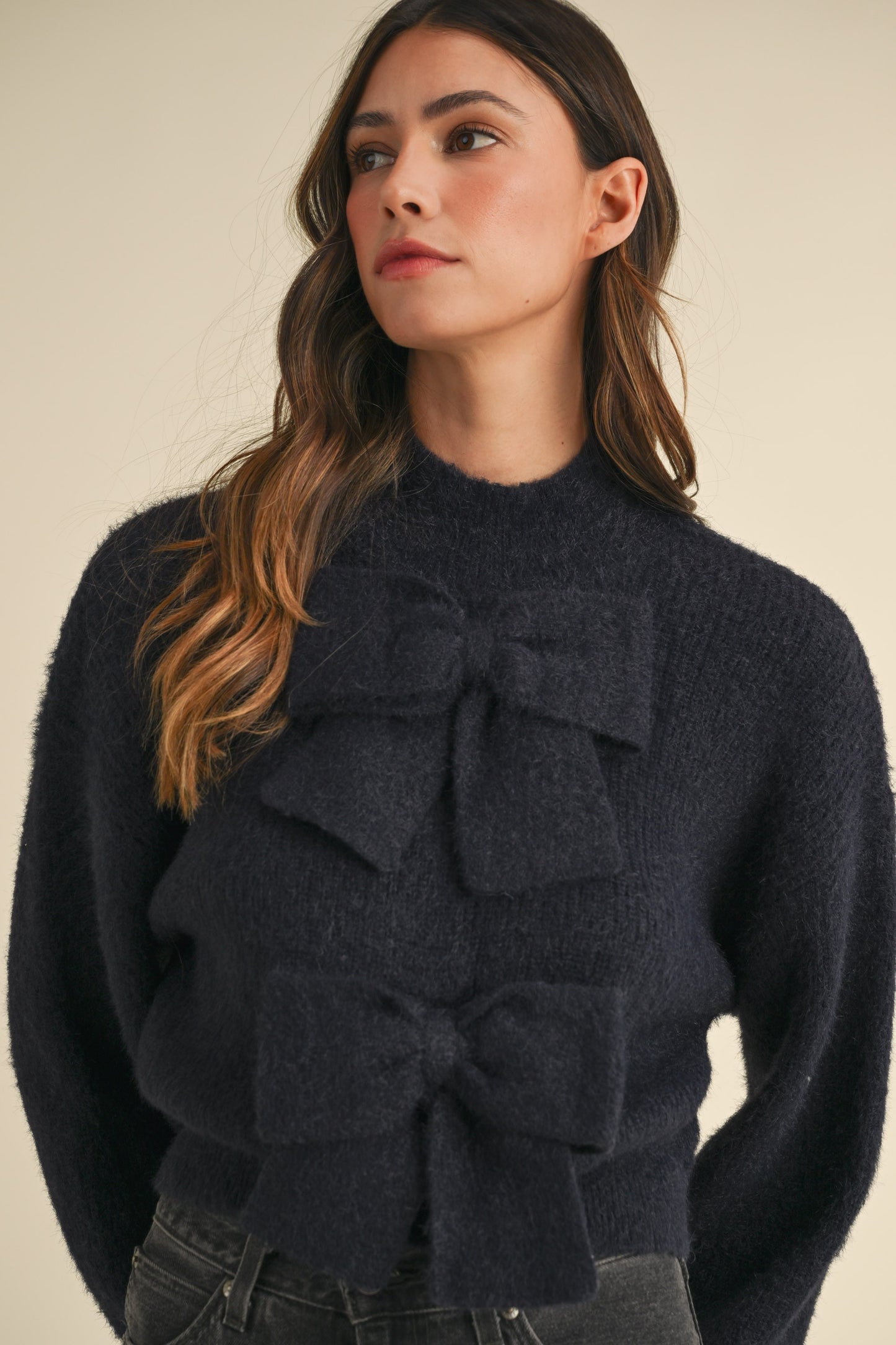 Sophia Bow Soft Knit Sweater