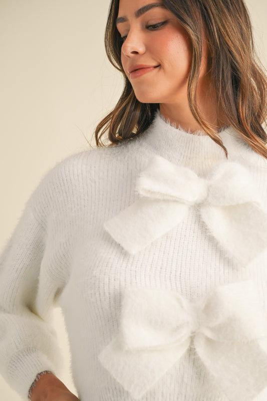 Sophia Bow Soft Knit Sweater