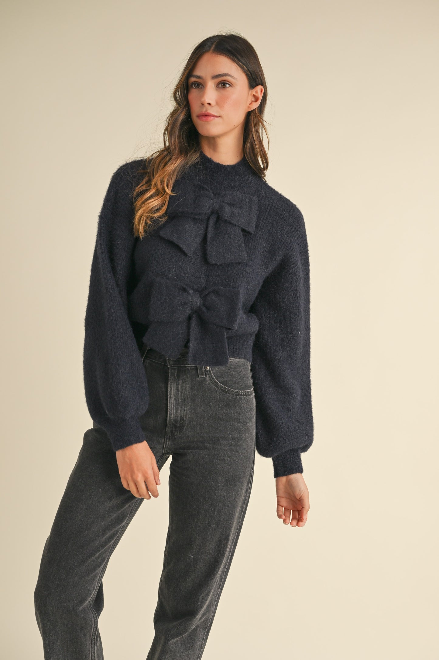 Sophia Bow Soft Knit Sweater