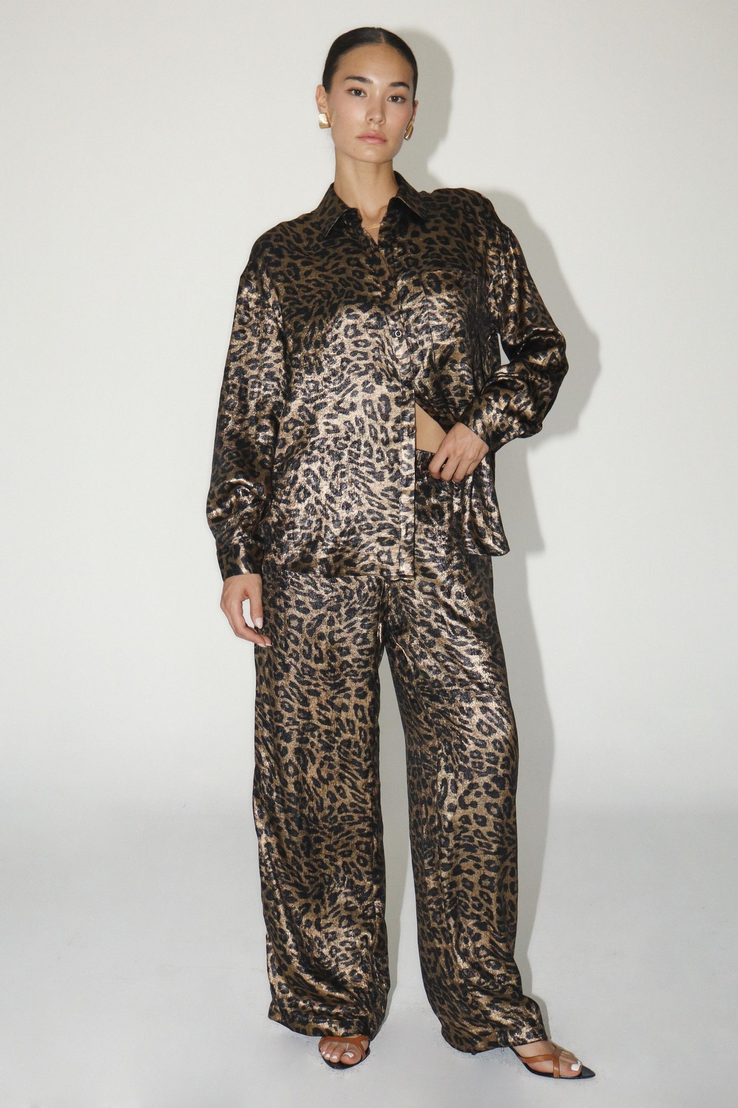 Leopard Satin Pants