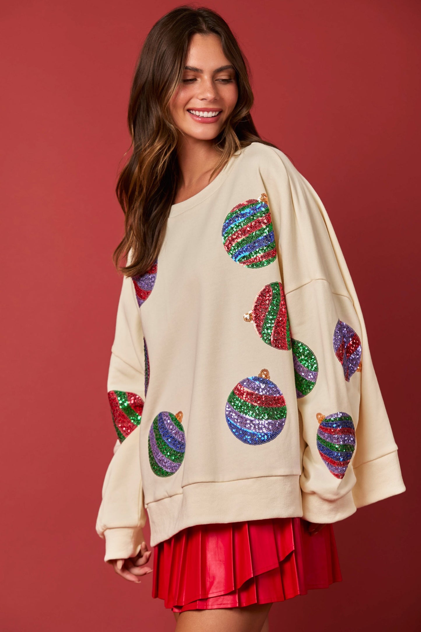 Ornaments Sequin Sweatshirts