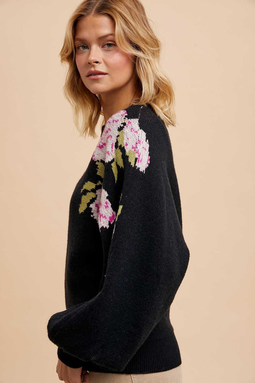 Floral Jacquard Sweater