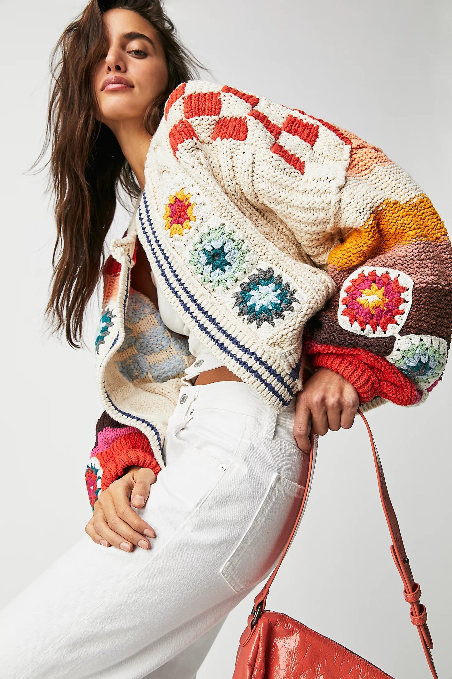 Vintage Floral Over The Rainbow Knit Jacket