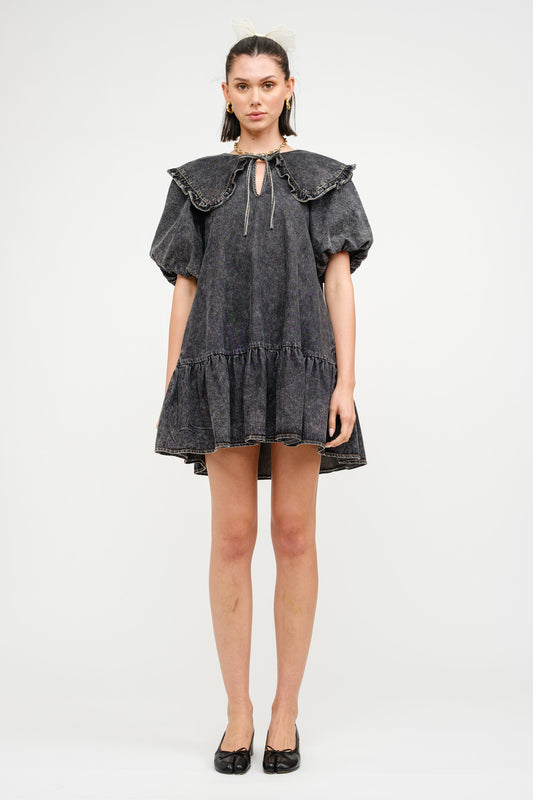 Peter Pan Collard Oversized Denim Dress