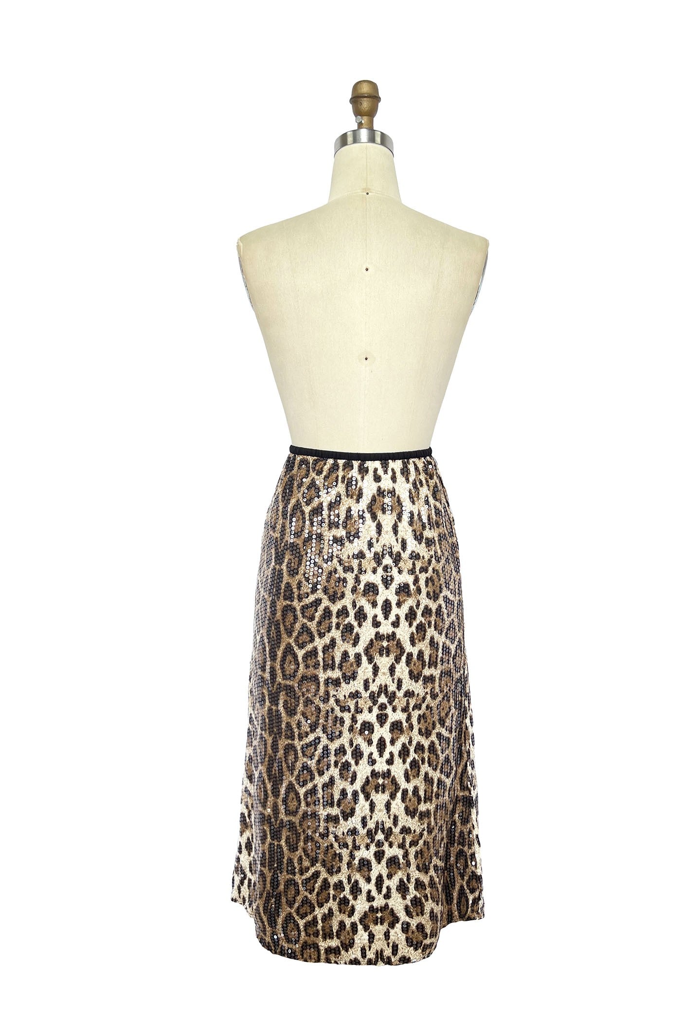 Allover sequins embellishment Animal print Skirt