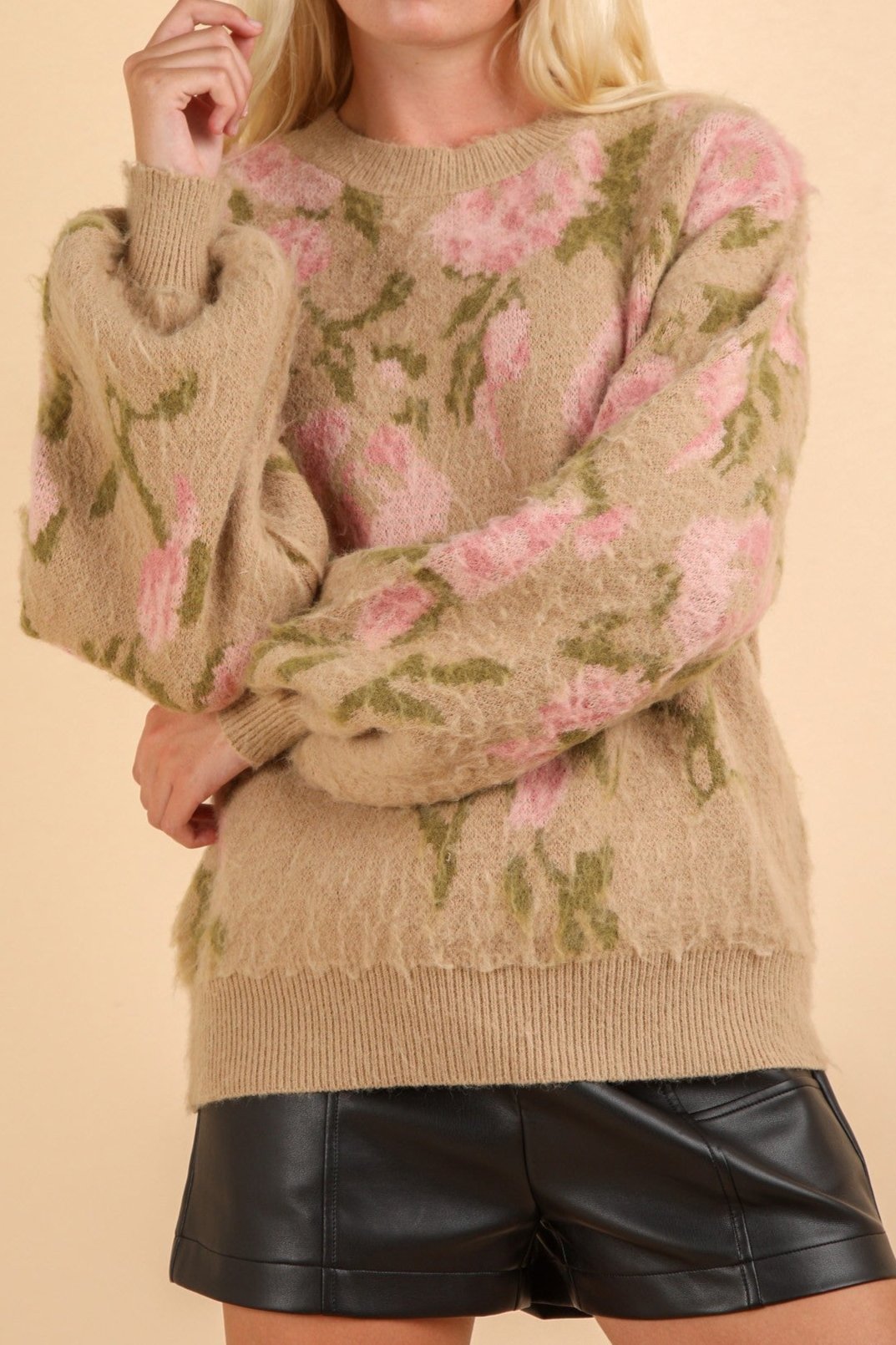 Penelope Fuzzy Floral Sweater