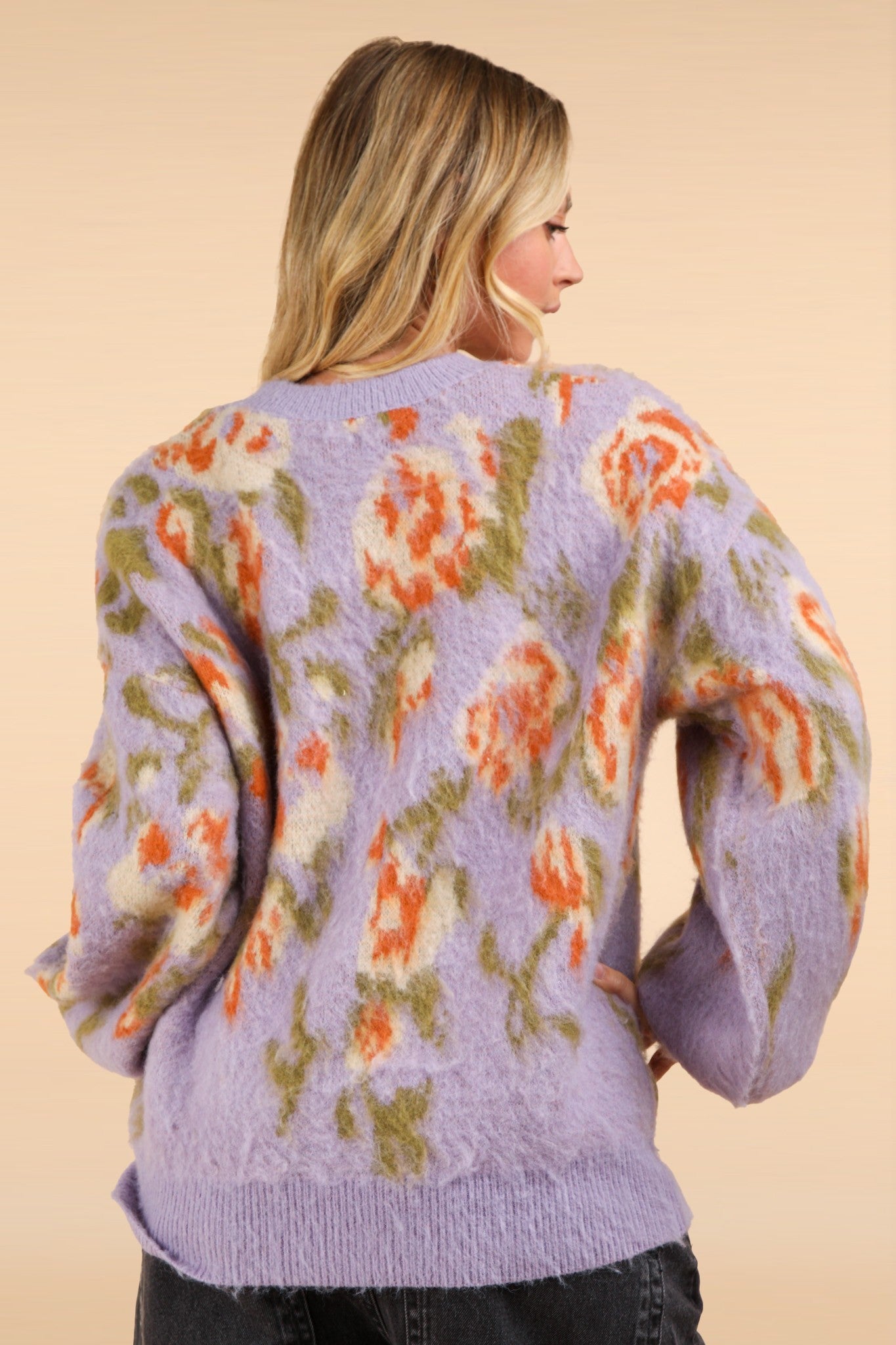 Penelope Fuzzy Floral Sweater