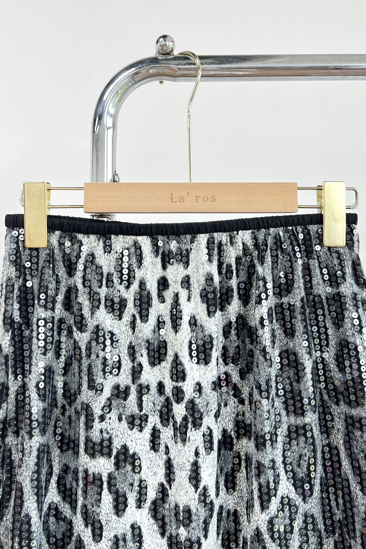 Allover sequins embellishment Animal print Skirt