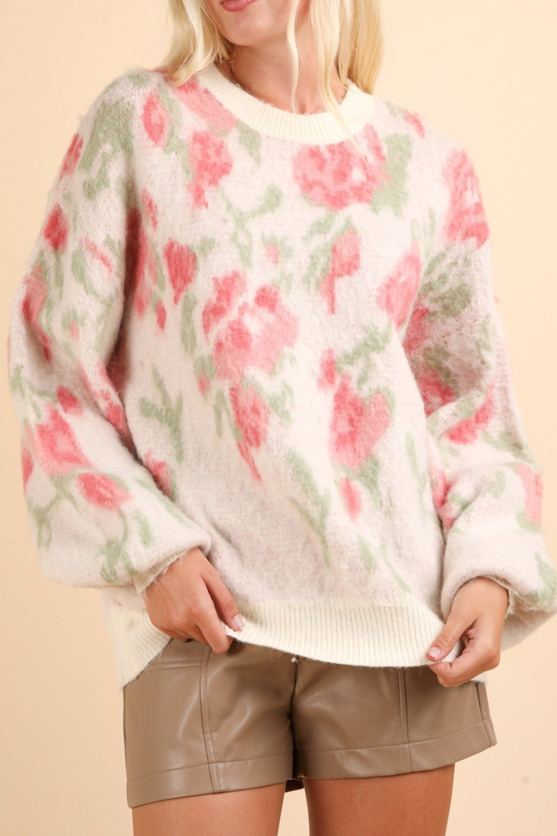 Penelope Fuzzy Floral Sweater