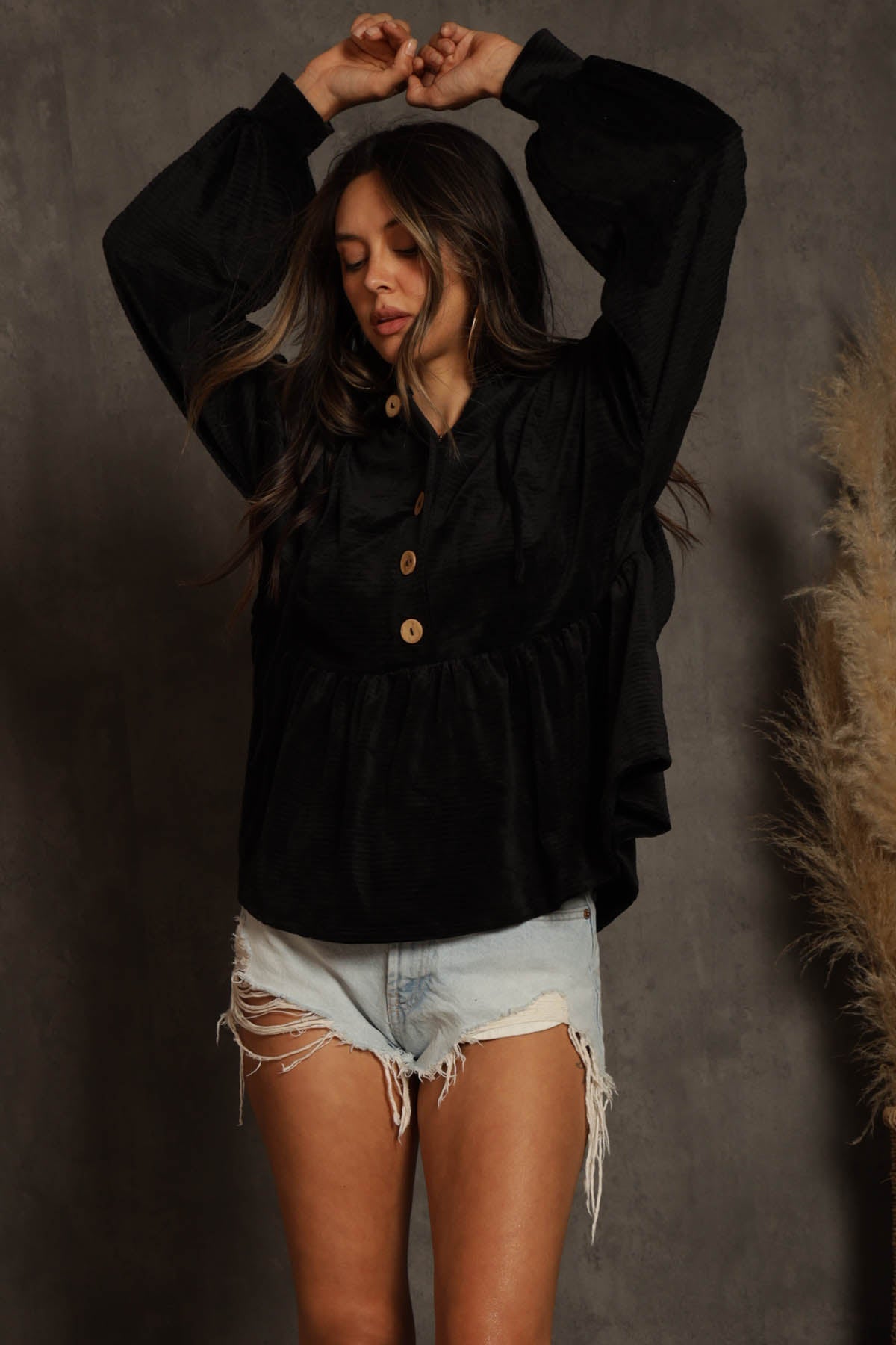 Elzada Velour Babydoll Hoodie