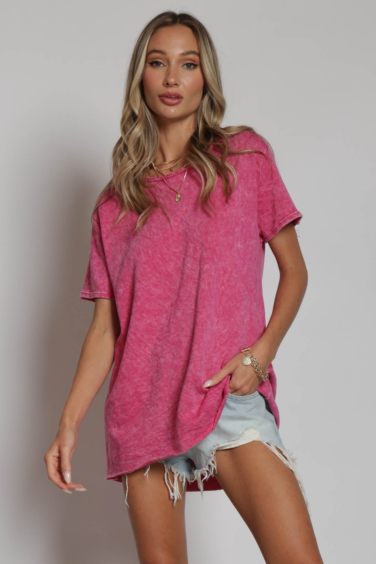 Rhonda Back Cut Out Mineral Dyed Top