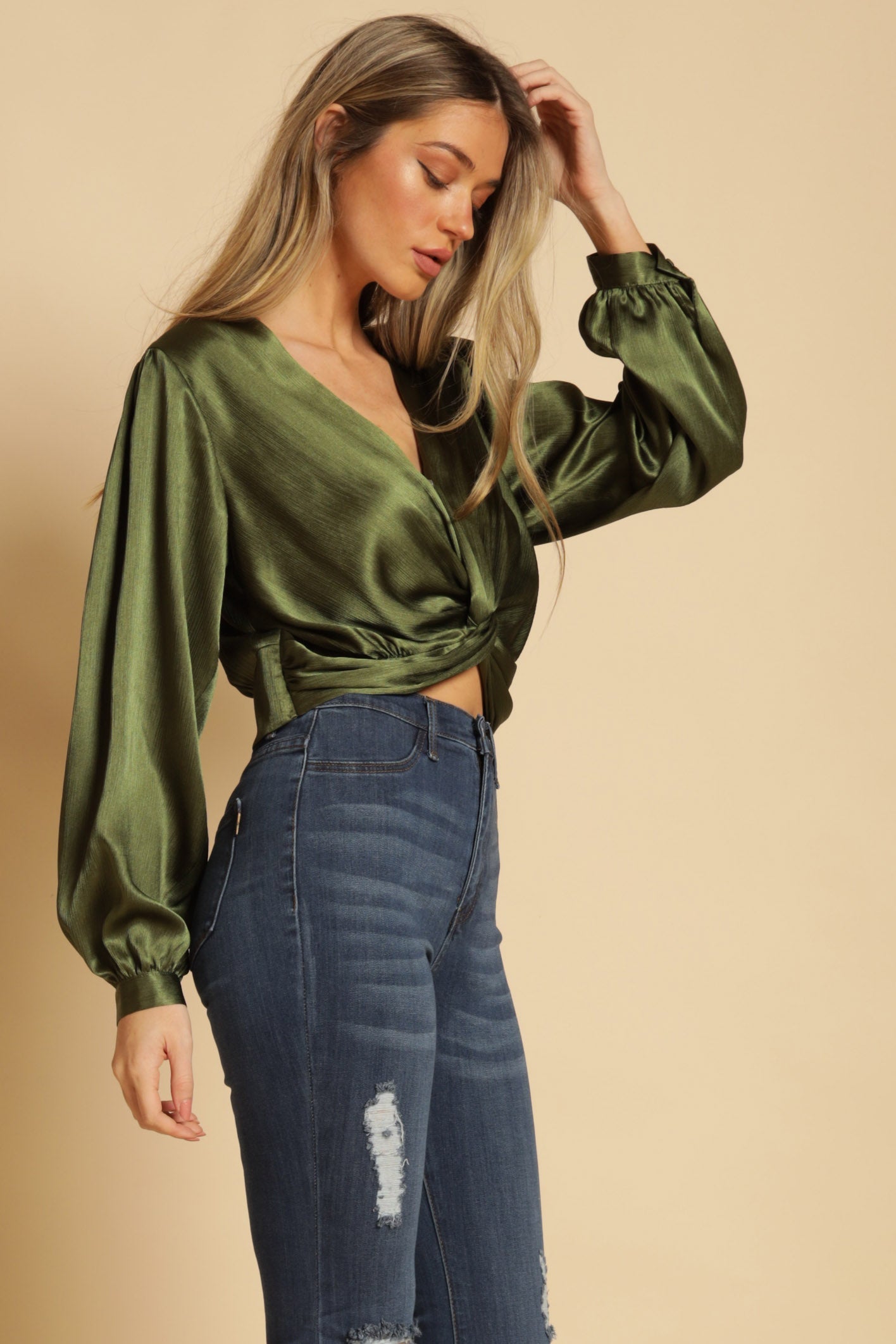 Harper Satin Twist Blouse