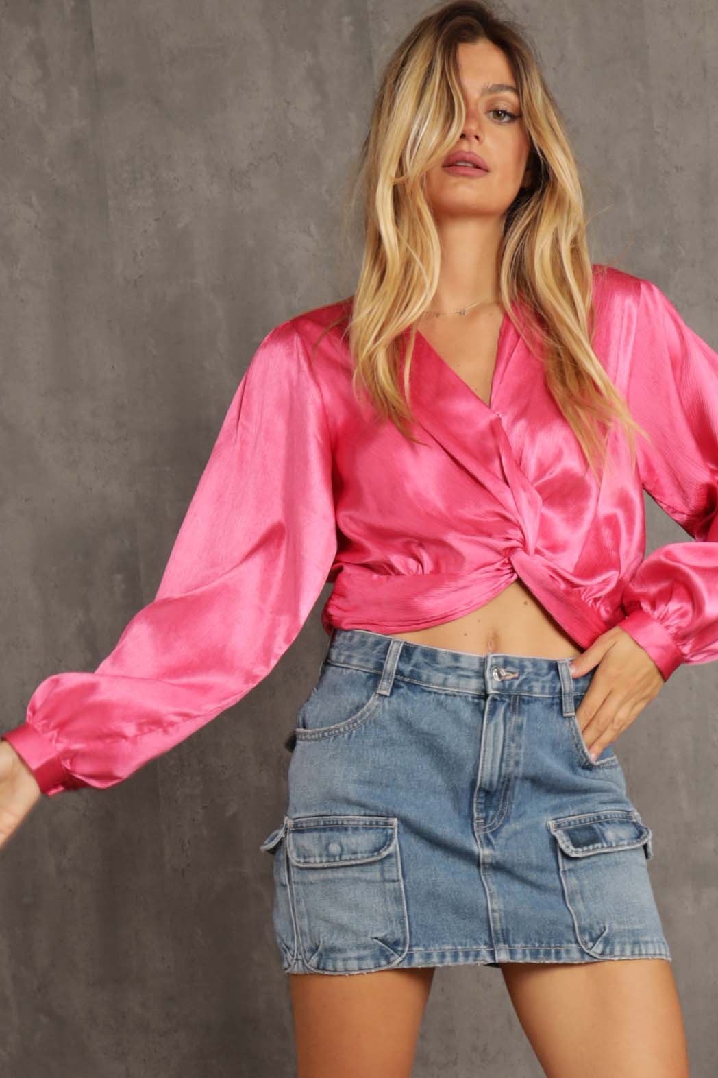 Harper Satin Twist Blouse